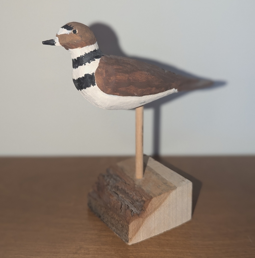 Handmade Wood Bird Sculpture, Handcarved & Hand Painted, Signed Gift For Mom